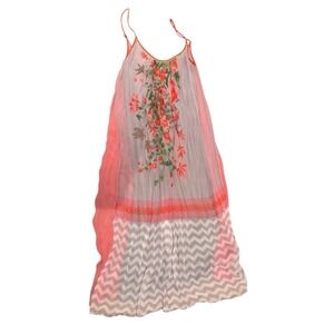 Blank London Floral Midi Dress with Beaded Neckline